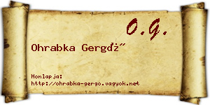 Ohrabka Gergő névjegykártya